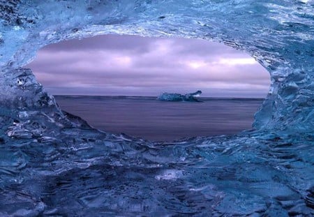 Hole in Ice - picture, beautiful, hole, cool, in ice