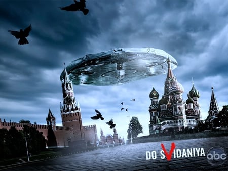 Visitors in Moscow - city, ufo, moscow, fantastic