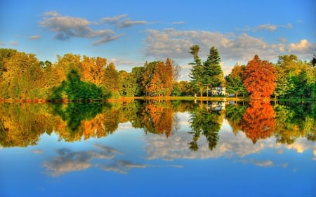 Autumn - fall, foret, season, autumn, lake, tree