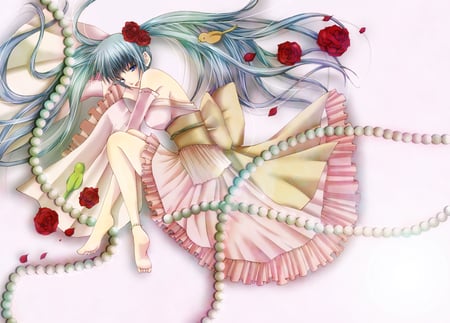 Hatsune Miku - aqua, hot, colorful, music, japanese, anime girl, art, yellow, cool, aqua eyes, kimono, artistic, hatsune miku, sexy, song, vocaloids, program, vocaloid, beautiful, pink, diva, beauty, nice, realistic, twintail, singer, traditional, aqua hair, rose, virtual, pretty, idol, anime, miku, cute, girl, culture, real, hatsune, red, blue, awesome, red rose, flower