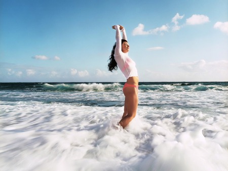 Freedom at sea - water, woman, girl, freedom, sea