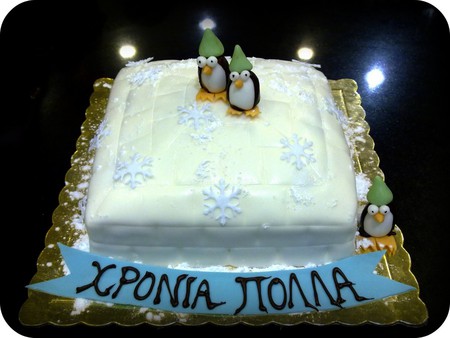 Igloo-Penguin-Tourta - picture, cake, tourta, igloo, beautiful, penguin, design