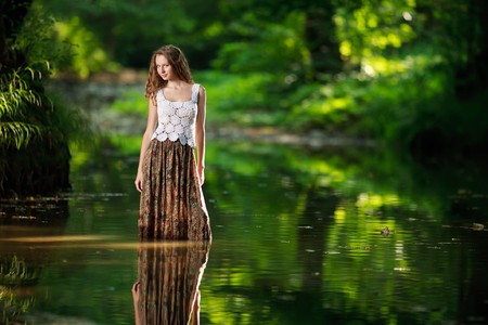 Girl in Water - picture, in water, girl, beautiful