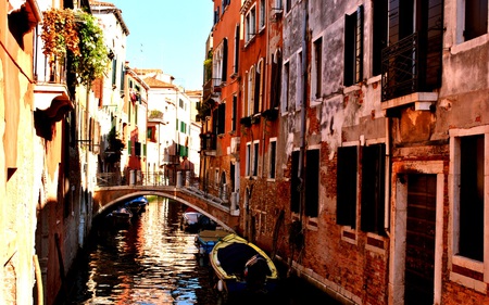 Via Nuova - beautiful, rustic, architecture, quaint, colorful, ancient, waterway, houses, bridge