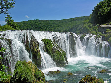 Una waterfalls - bosnia, croatia, river una, waterfalls, border