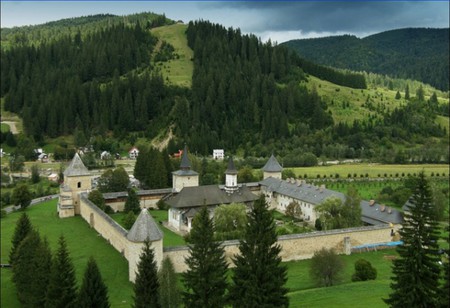 orthodox  romanian monastery - soul, churh, romania, beautiful, religion, forest, pray, green, place, mountains, peaceful, sky, orthodox