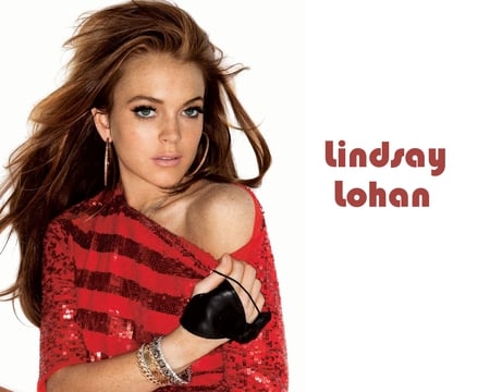 Lindsay Lohan - sexy, actress, female, red dress, pretty girl, red hair