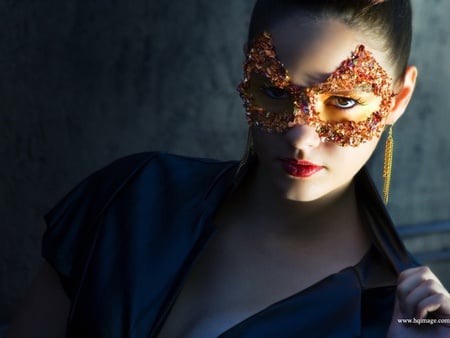 The Mask - woman, mask, female, bruenette