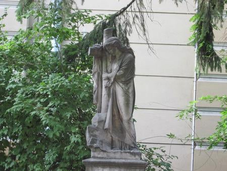 Cross and Angel - nature, photography, cross, photo, statue, religious