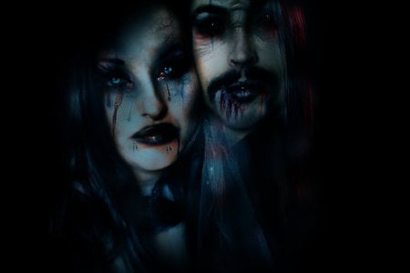 midnight vampires( blue blood) - black, death, blood, souless, igital manipulated, male, fantasy, woman, cold, red, gothic, darkness, blue, dusk, people, new, vampire, other