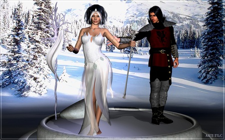 Snow Princess & Prince - princess, prince, cg, snow