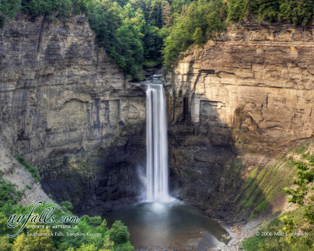 Taughannock Falls - nature, green, forest, waterfall