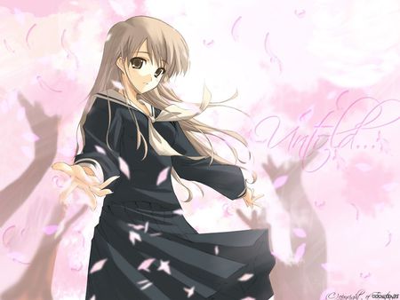 Anime girl - pink, cute, dark, anime, girl