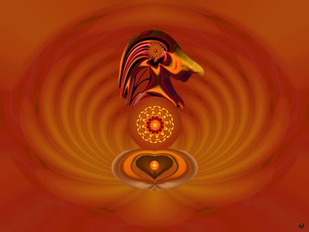 Fire Bird II - eye candy, collage, 3d, fractal, abstract