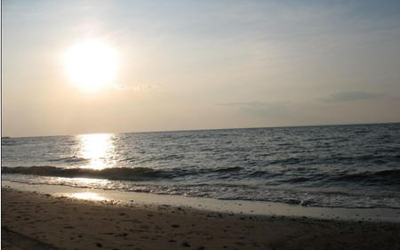 Summer 2009 - moon, water, sand, sky