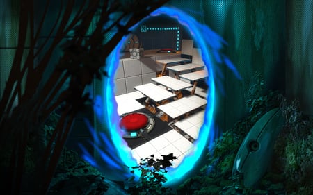 Portal 2 ,blue - game, portal, video, blue