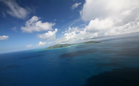 Approach Dream Destination - islands, clouds, skies, oceans, nature, blue, beautiful, paradise