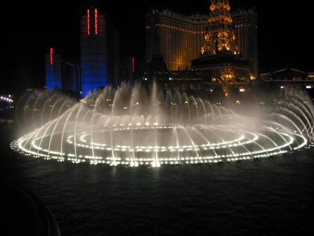 Fountain - fountain, dark, light, city, lights, squirting