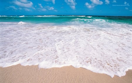 Foamy Sea - waves, sea, foam, blue