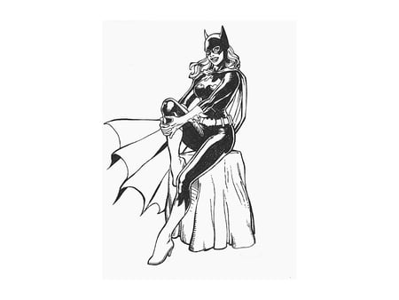 Batgirl - batgirl, comic, art, female, ink, fantasy