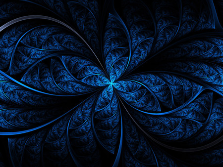 Blue - flower, abstract, graphics, blue