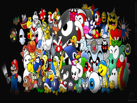 don't look - flash light, video game, videogame, boo, dry bones, nintendo, chomp, boss, mario, dark, bill