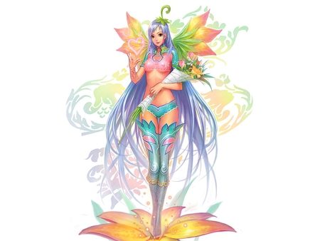 Flower Fairy - beauty, fairy, flower, heart