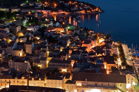 Hvar at night,Croatia - coast, lights, sea, night, architecture