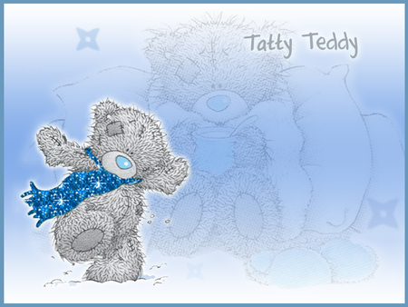 tatty teddy - teddy, cute, blue, sweet