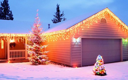 lights and more lights - winter, house, xmas, lights