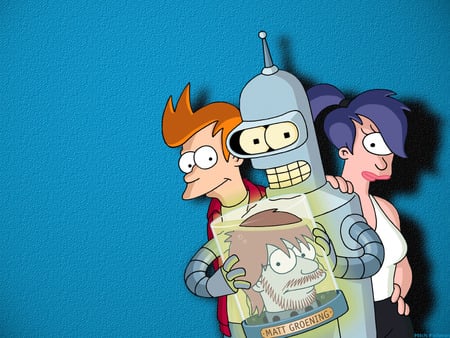 Futurama Characters - cartoon, fry, bender, tv, lea