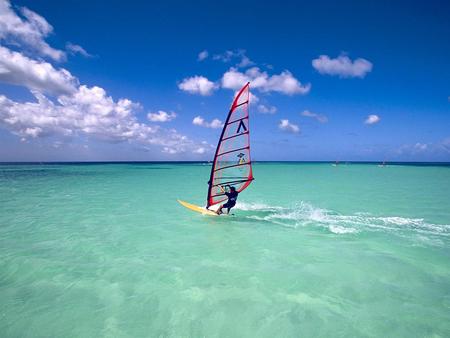 Windsurfing - sport, oceans, nature, windsurfing, sky