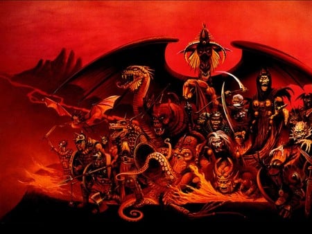 creatures darkness - hell, reaper, dragon, crearure, diablo, skeletons, dark, skull