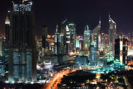 Dubai Skyline - modern, skyline, emirates, architecture, middle east, cityscape, arab, dubai