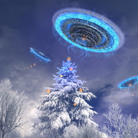 UFOs decorate Xmas Tree