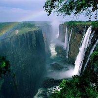 Victoria Falls with a Rainbow