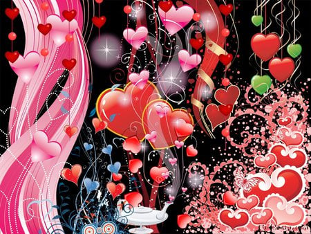 valentine vector - pretty, colorful, vector, hearts