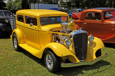 1933 sedan powered by a supercharged smallblock Chevy