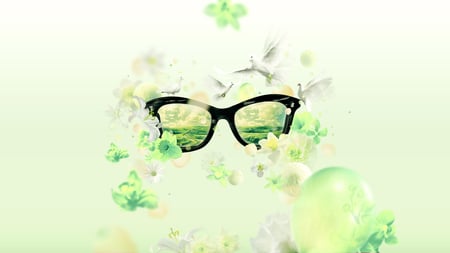 Fresh view - fresh, summer, flowers, sunglases, green