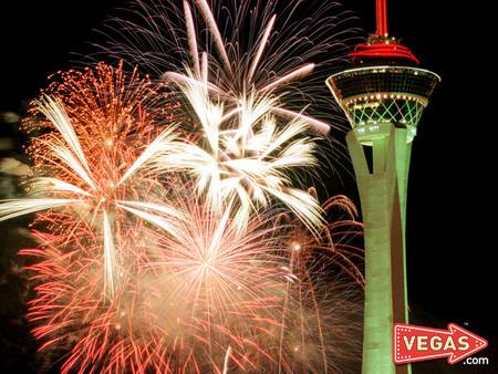 Vegas Fireworks - stratosphere tower, fireworks, las vegas, nevada