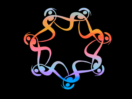 Ribbon star - gradient, star, vector, art, heptagon, shape, colorful