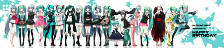 Vocaloid - hatsune miku, brs, color, hair