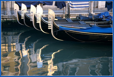 Venice Reflection - water, venice italy, beautiful, gondolae, canal, reflection