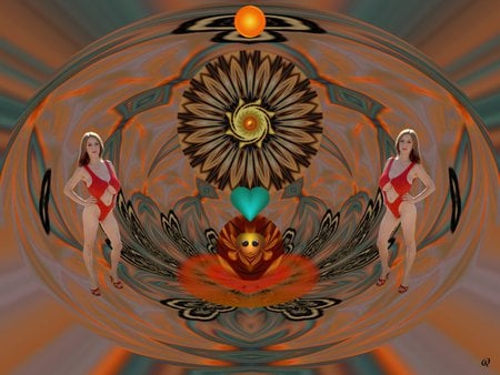 Sun Bee - eye candy, collage, 3d, fractal, abstract