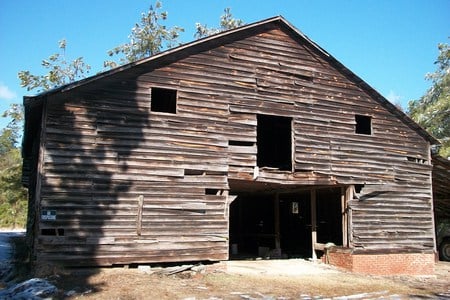 old barn - unpainted, farm, old, barn