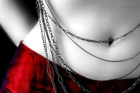 tHE WAIST CHAINS - chains, belly, skirt, red, waist