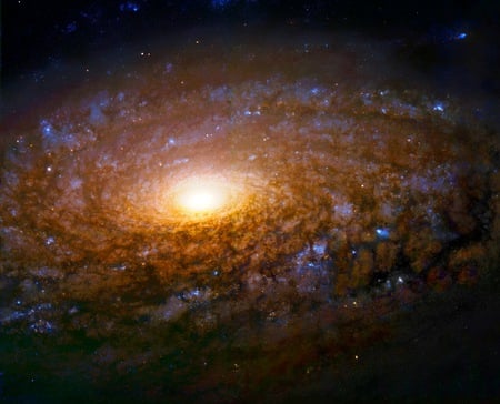 NGC 3521 Close Up - space, ngc 3521, hubble space telescope, leo, stars, galaxies