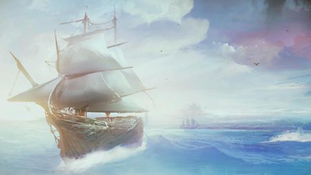 ship - ship, guild wars 2, concept art, mmorpg