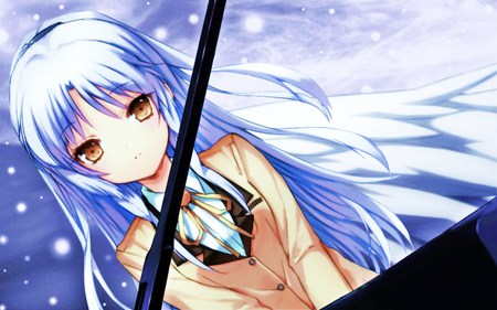 Angel Beats!! - yellow eyes, tachibana kanade, angel beats, white hair