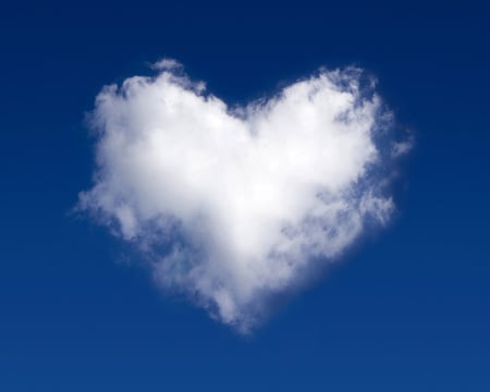 Heart cloud - white, heart, blue, cloud, love, sky